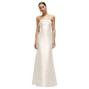 NWT ALFRED SUNG D870 BRIDESMAID WEDDING DRESS IVORY SIZE 4